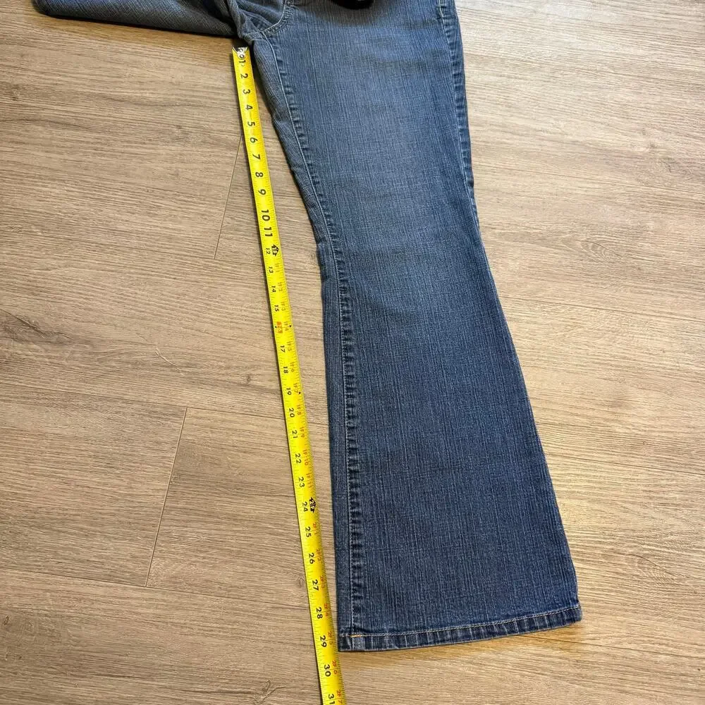 Vintage Y2K Calvin Klein Mid Rise Flare Jeans 90s Mallcore Denim Size 8 - Picture 4 of 9